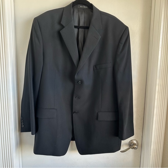Calvin Klein 100% Wool Black Men's 3 Button Blazer. Size 48R - Picture 1 of 10